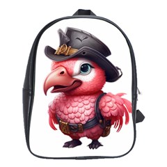 Kawaii Pink Parrot Pirate School Bag (large) by KawaiiArtStyle