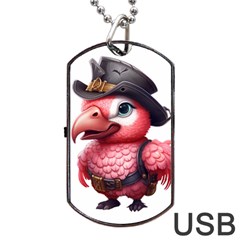 Kawaii Pink Parrot Pirate Dog Tag Usb Flash (one Side) by KawaiiArtStyle