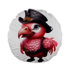 Kawaii Pink Parrot Pirate Standard 15  Premium Round Cushions by KawaiiArtStyle