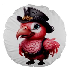 Kawaii Pink Parrot Pirate Large 18  Premium Round Cushions by KawaiiArtStyle