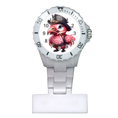 Kawaii Pink Parrot Pirate Plastic Nurses Watch by KawaiiArtStyle