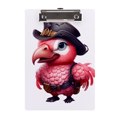 Kawaii Pink Parrot Pirate A5 Acrylic Clipboard by KawaiiArtStyle