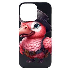 Kawaii Pink Parrot Pirate Iphone 14 Pro Max Black Uv Print Case by KawaiiArtStyle