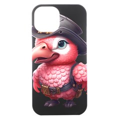 Kawaii Pink Parrot Pirate Iphone 15 Black Uv Print Pc Hardshell Case by KawaiiArtStyle