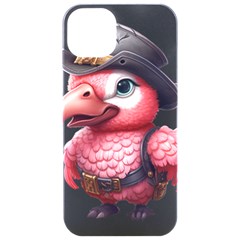 Kawaii Pink Parrot Pirate Iphone 15 Pro Black Uv Print Pc Hardshell Case by KawaiiArtStyle