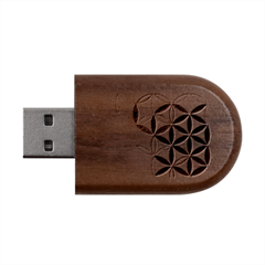 Mandala Rainbow Colorful Wood Oval Usb Flash Drive by Grandong