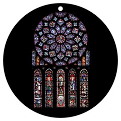 Chartres Cathedral Notre Dame De Paris Stained Glass Uv Print Acrylic Ornament Round by Grandong