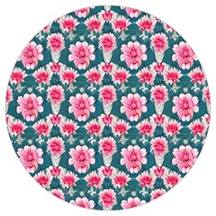 Retro 1880s Flowers Pattern 22 Round Trivet by violetheavensky