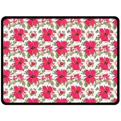 Retro 1880s Flowers Pattern 14 Two Sides Fleece Blanket (large) by violetheavensky