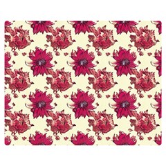 Retro 1880s Flowers Pattern 21 Two Sides Premium Plush Fleece Blanket (teen Size) by violetheavensky