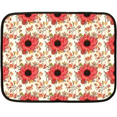 Retro 1880s Flowers Pattern 23 Two Sides Fleece Blanket (mini) by violetheavensky