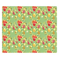 Retro 1880s Flowers Pattern 17 Premium Plush Fleece Blanket (small) by violetheavensky