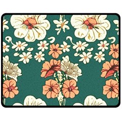 Retro 1880s Flowers Pattern 20 Two Sides Fleece Blanket (medium) by violetheavensky