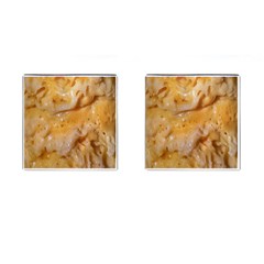 Homemade Flan Extreme Close-up Texture Cufflinks (square) by dflcprintsclothing