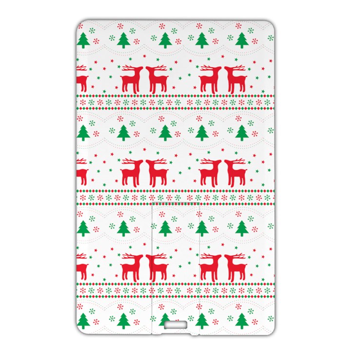 Red Green And Blue Christmas Themed Illustration Name Card Style USB Flash Drive