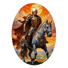 Heroic Trump Warrior In Golden Armor Ornament (oval) by AwesomeSauce