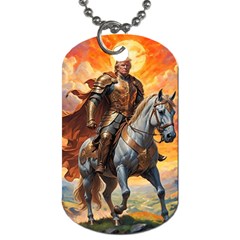 Heroic Trump Warrior In Golden Armor Dog Tag (two Sides) by AwesomeSauce