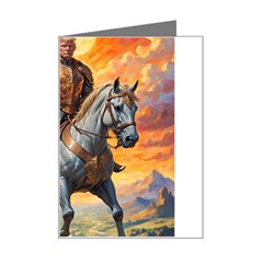 Heroic Trump Warrior In Golden Armor Mini Greeting Card by AwesomeSauce