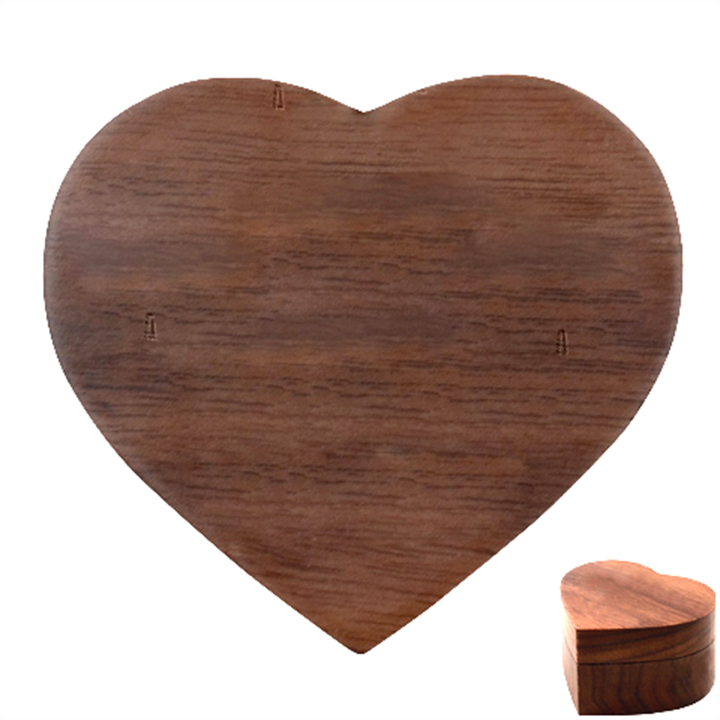 Trees Christmas Holiday Pattern Heart Wood Jewelry Box