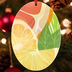 Citrus Fruit Healthy Vitamin Uv Print Acrylic Ornament Oval by Paksenen