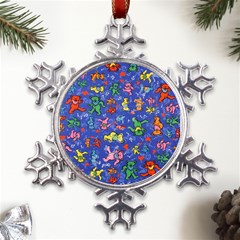 Grateful Dead Dancing Bears Pattern Metal Large Snowflake Ornament by Salmanaz77