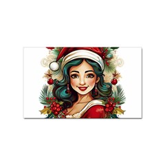 Young Woman With Santa Claus Clothes Isolated Illustration Wb Sticker Rectangular (10 Pack) by dflcprintsclothing