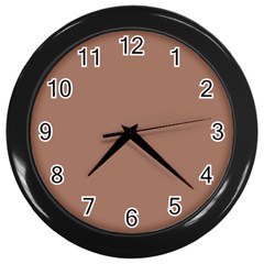 Mocha Mousse Hex Code #a47864 Wall Clock (black) by dressshop