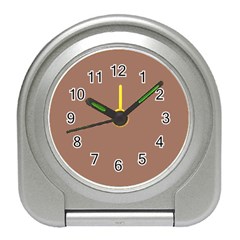 Mocha Mousse Hex Code #a47864 Travel Alarm Clock by dressshop