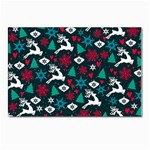 Holiday Season Pattern December Happy Holidays Merry Christmas Winter Family Festive New Year Postcard 4 x 6  (Pkg of 10) Front