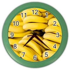 Bananas, Macro, Fruits, Ripe Bananas Color Wall Clock by kyorashop23