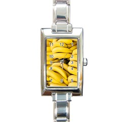 Bananas, Macro, Fruits, Ripe Bananas Rectangle Italian Charm Watch by kyorashop23