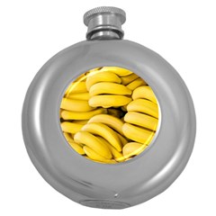 Bananas, Macro, Fruits, Ripe Bananas Round Hip Flask (5 Oz) by kyorashop23