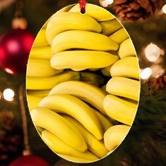 Bananas, Macro, Fruits, Ripe Bananas Uv Print Acrylic Ornament Oval by kyorashop23