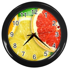 Fruit, Lemon Wall Clock (black) by kyorashop23