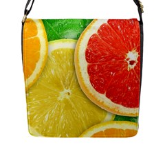 Fruit, Lemon Flap Closure Messenger Bag (l) by kyorashop23