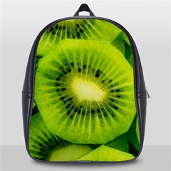 Kiwi Fruits, Close-up, Exotic Fruit School Bag (large) by kyorashop23