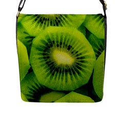 Kiwi Fruits, Close-up, Exotic Fruit Flap Closure Messenger Bag (l) by kyorashop23