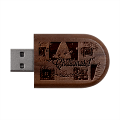 Merry Christmas , Holidays, Celebrations Wood Oval Usb Flash Drive by kyorashop23