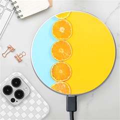 Orange, Slices, Fruit, Citrus Wireless Fast Charger(white) by kyorashop23