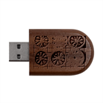 orange, Fruit, Citrus Wood Oval USB Flash Drive USB