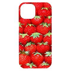 Strawberry Texture, Macro, Ripe Strawberry Iphone 15 Black Uv Print Pc Hardshell Case by kyorashop23