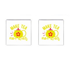 Make Tea Not War  Cufflinks (square) by ConteMonfrey