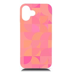 Geometric Pink Ocean  Iphone 16 Plus Black Uv Print Pc Hardshell Case by ConteMonfrey