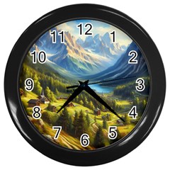 Forest Landscape Nature Trees Wall Clock (black) by Salmanaz77