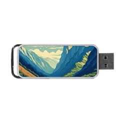 Mountains Nature Forest Landscape Portable Usb Flash (one Side) by Salmanaz77