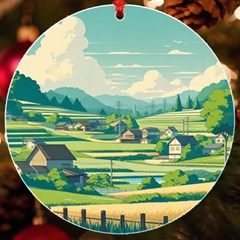 Countryside Meadow Rural Bloom Uv Print Acrylic Ornament Round by Salmanaz77