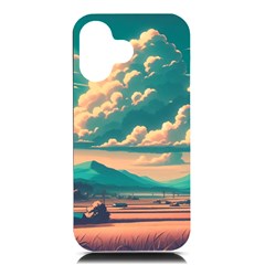 Mountains Countryside Agriculture Iphone 16 Black Uv Print Pc Hardshell Case by Salmanaz77