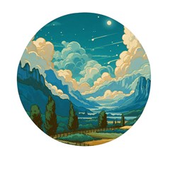 Mountains Rural Countryside Sky Mini Round Pill Box by Salmanaz77