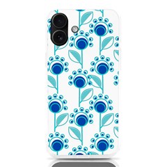 Blue Daisy Minimalist Leaves   Iphone 16 Plus Tpu Uv Print Case by ConteMonfrey