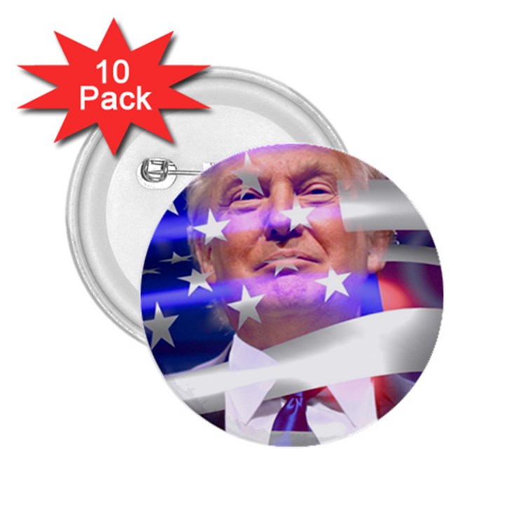 Donald Trump Flag 2.25  Buttons (10 pack) 